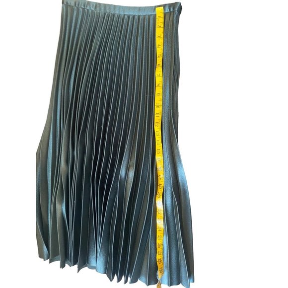 ZARA Woman Black Metallic Micro Pleated Accordian Midi Skirt Size S - Picture 7 of 7